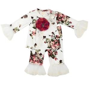 NEW HAUTE BABY baby girls antique charm kimono style 2pc set in white/red